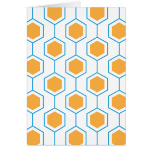 Hexagon abstract geometrical pattern in orange blu