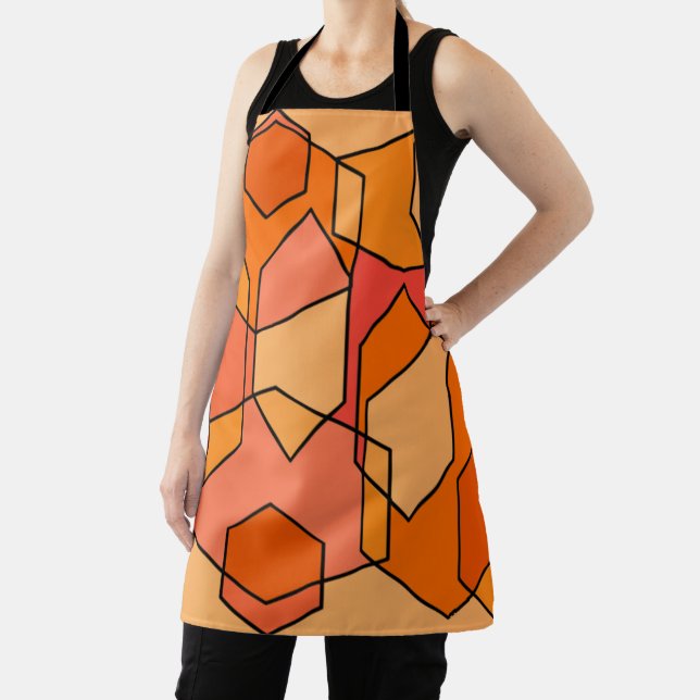 Hexagon Bauhaus - Orange  Apron (Insitu)