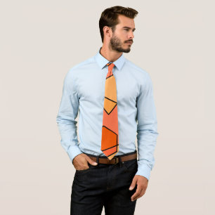 Hexagon Bauhaus - Orange  Tie