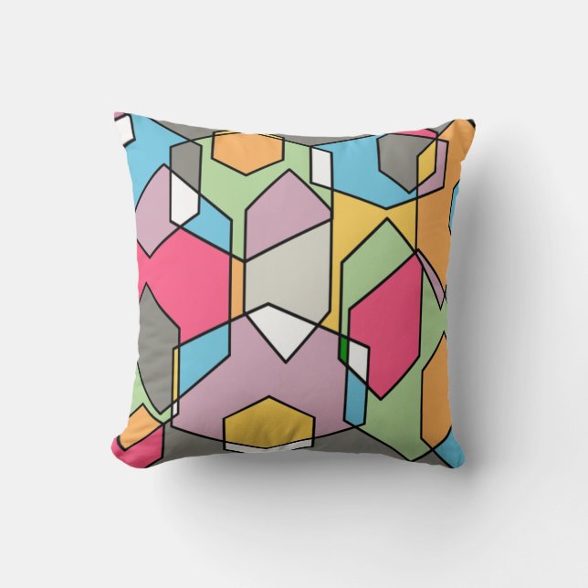 Hexagon Bauhaus - Pastels Cushion (Front)