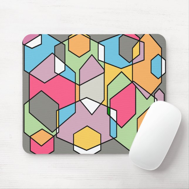 Hexagon Bauhaus - Pastels Mouse Pad (With Mouse)
