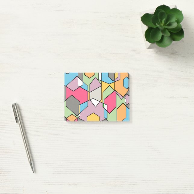 Hexagon Bauhaus - Pastels Post-it Notes (Office)