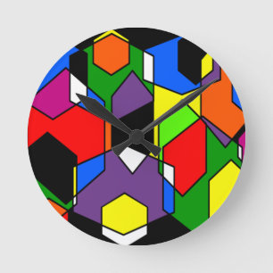 Hexagon Bauhaus Round Clock