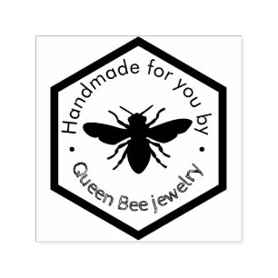 hexagon bee logo self-inking stamp