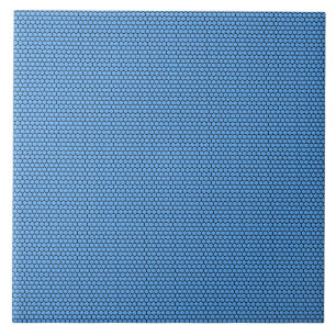 Hexagon Blue Black Pattern Ceramic Tile