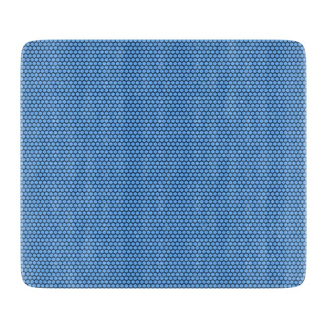 Hexagon Blue Black Pattern Cutting Board (Front)