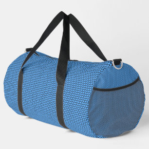 Hexagon Blue Black Pattern Large Duffle Bag