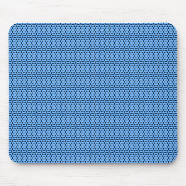 Hexagon Blue Black Pattern Mouse Pad (Front)