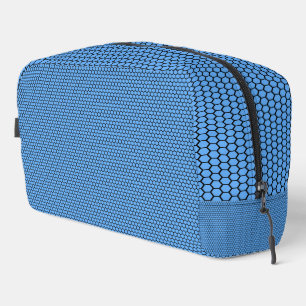 Hexagon Blue Black Pattern Toiletry Bag