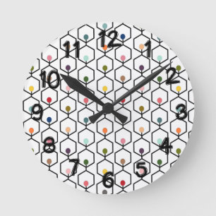 Hexagon Chains Round Clock