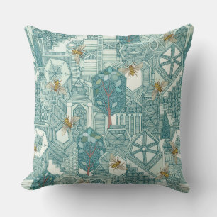 hexagon city cushion