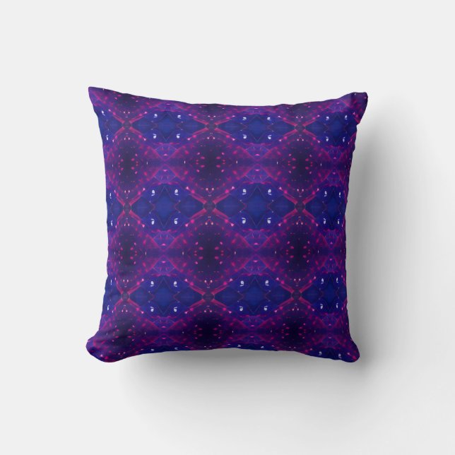Hexagon geometric colorul space design blue purple cushion (Front)
