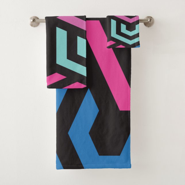 Hexagon Geometric Pattern     Bath Towel Set (Insitu)