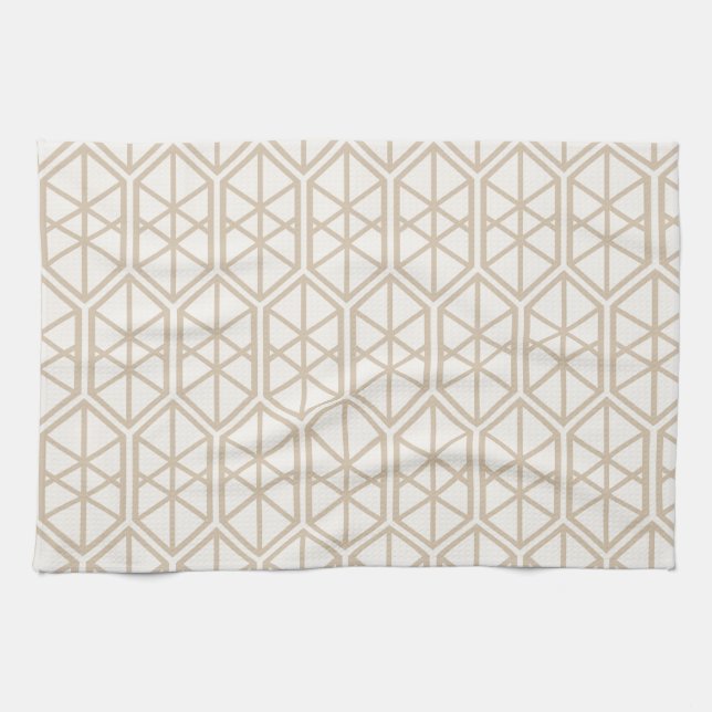 Hexagon Geometric Pattern Hexagonal Pastel Hexagon Tea Towel (Horizontal)