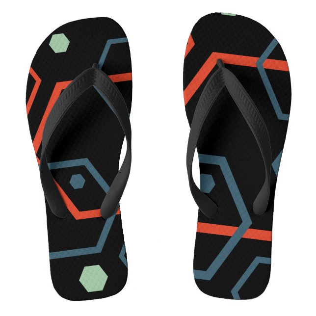 Hexagon Geometric Pattern   Thongs (Footbed)