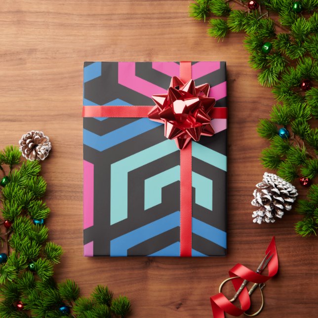 Hexagon Geometric Pattern   Wrapping Paper (Holiday Gift)