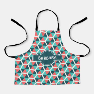 Hexagon Green Orange Minimal Pattern Apron
