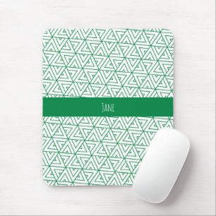 Hexagon Green White Minimal Pattern Mouse Pad