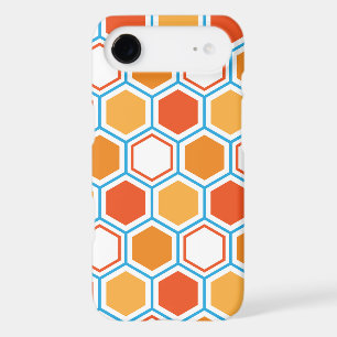 Hexagon in orange, blue and white