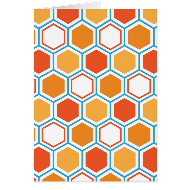 Hexagon in orange, blue and white (Front)