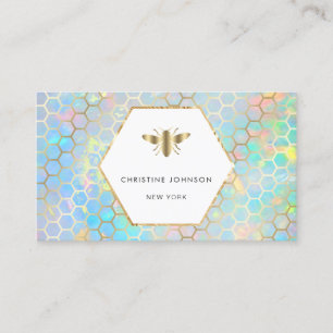 hexagon label bee logo business card
