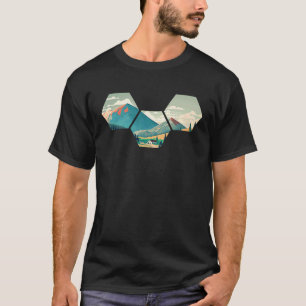 Hexagon Mountains I Geometric Shape Wilderness Nat T-Shirt