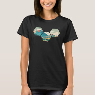 Hexagon Mountains I Geometric Shape Wilderness Nat T-Shirt