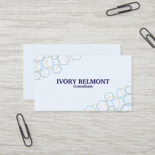 Hexagon Outline Corner Geometric  Business Card