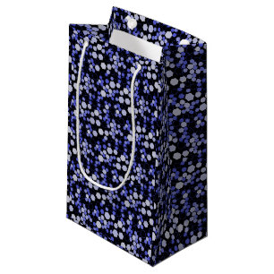 Hexagon pattern 01b.Blue. Black BG Small Gift Bag