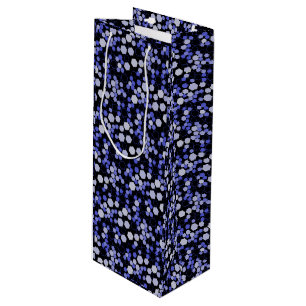 Hexagon pattern 01b.Blue. Black BG Wine Gift Bag