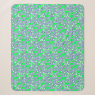 Hexagon pattern 02b.Green LBlue BG Sherpa Blanket