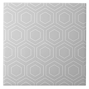 Hexagon Pattern Grey and White Modern Ceramic Tile