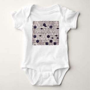 Hexagon pattern, isometric, grungy print baby bodysuit
