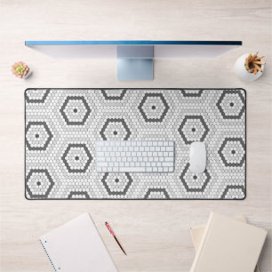 Hexagon Penny Tile Hex Tile Pattern Desk Mat