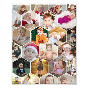 Hexagon Photo Collage Print