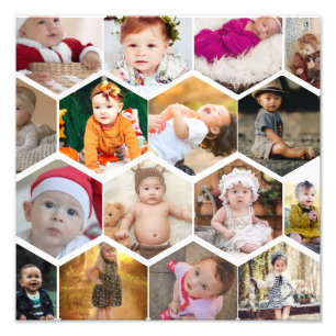 Hexagon Photo Collage Print