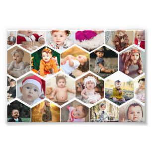 Hexagon Photo Collage Print