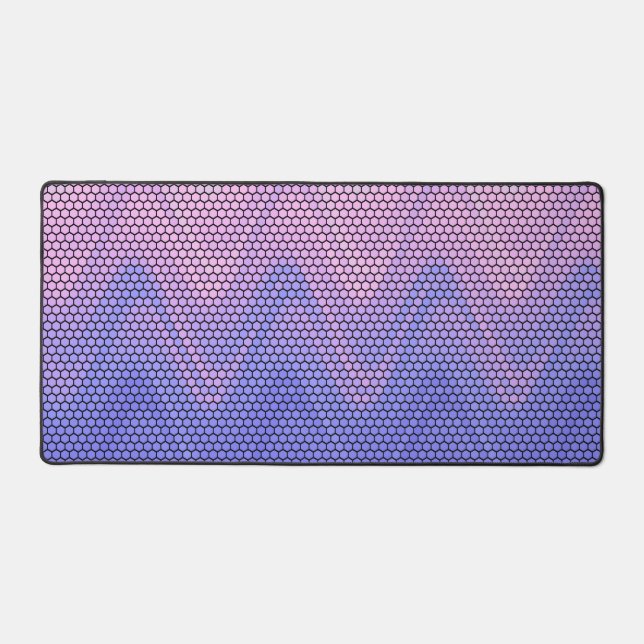 Hexagon Purple Pink Abstract Pattern Desk Mat (Front)