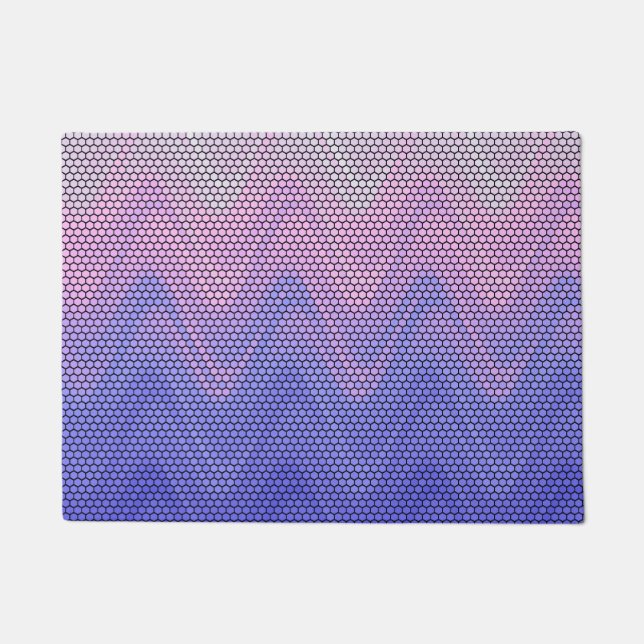 Hexagon Purple Pink Abstract Pattern Doormat (Front)