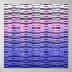 Hexagon Purple Pink Abstract Pattern Poster