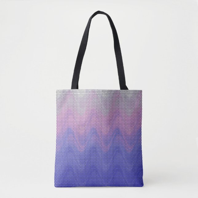 Hexagon Purple Pink Abstract Pattern Tote Bag (Front)