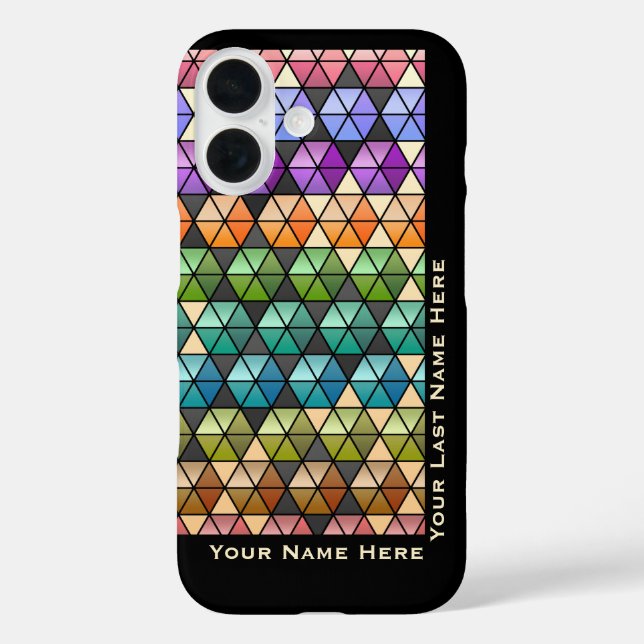 Hexagon Quilt Warm Rainbow (Personalised) Case-Mate iPhone Case (Back)