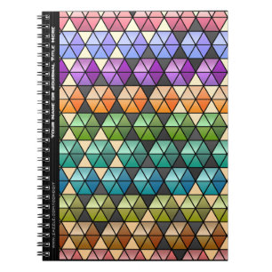 Hexagon Quilt (Warm Rainbow - Personalised) Notebook