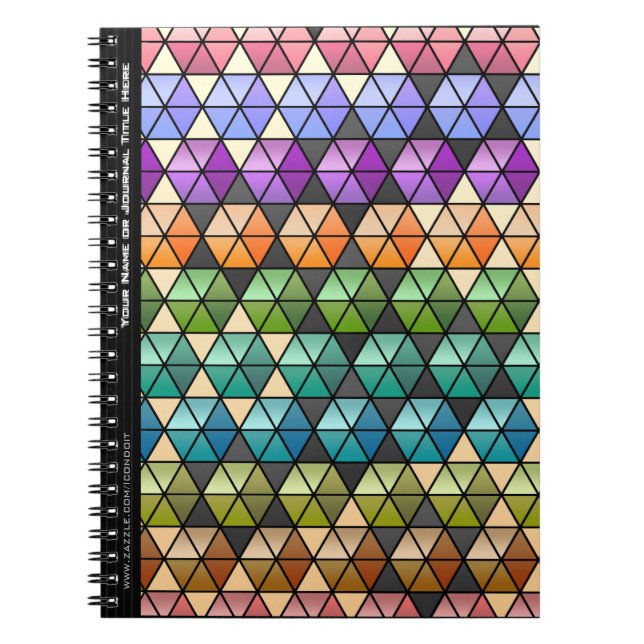 Hexagon Quilt (Warm Rainbow - Personalised) Notebook (Front)