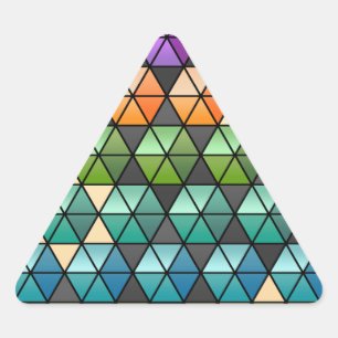 Hexagon Quilt (Warm Rainbow) Triangle Sticker