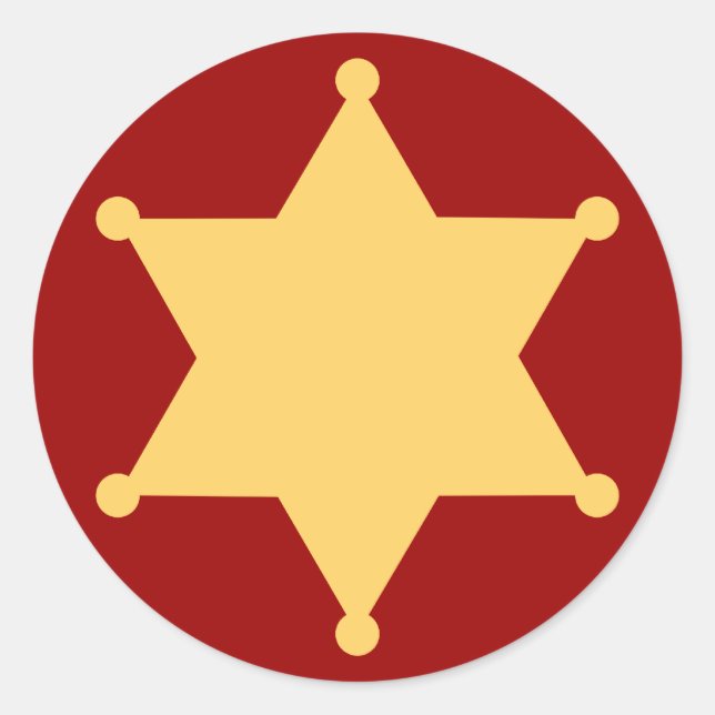 hexagon sheriffstern hexagon sheriff's badge classic round sticker (Front)