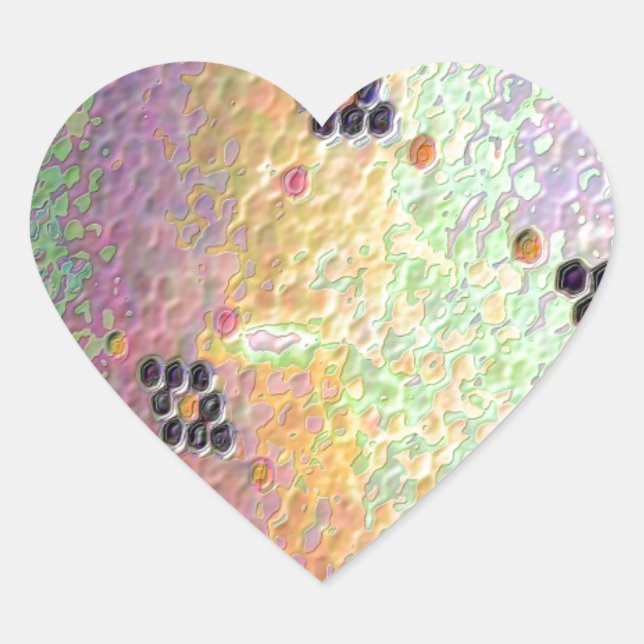 Hexagon Tiled Kitchen Floor Heart Sticker (Front)