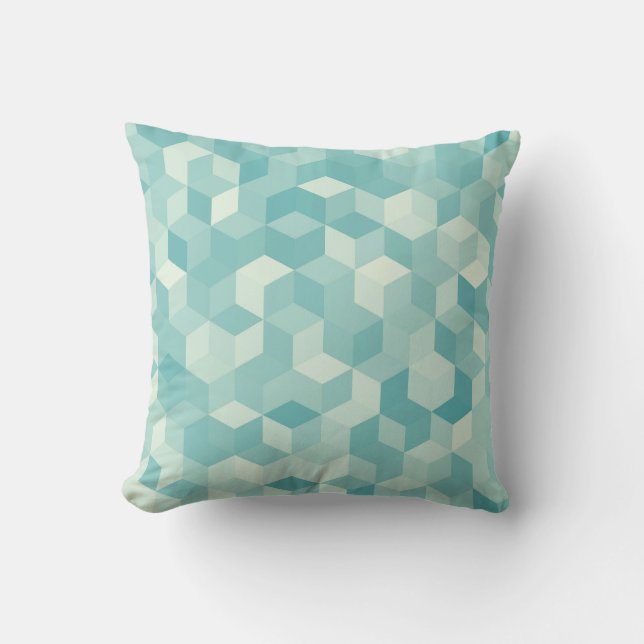 Hexagonal Blue Seamless Pattern Cushion (Front)
