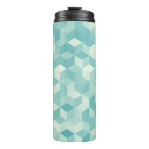 Hexagonal Blue Seamless Pattern Thermal Tumbler