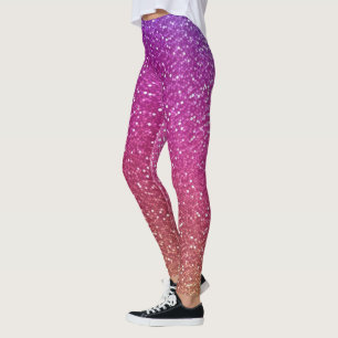 Hexagonal Glitter Rainbow Gradient Leggings